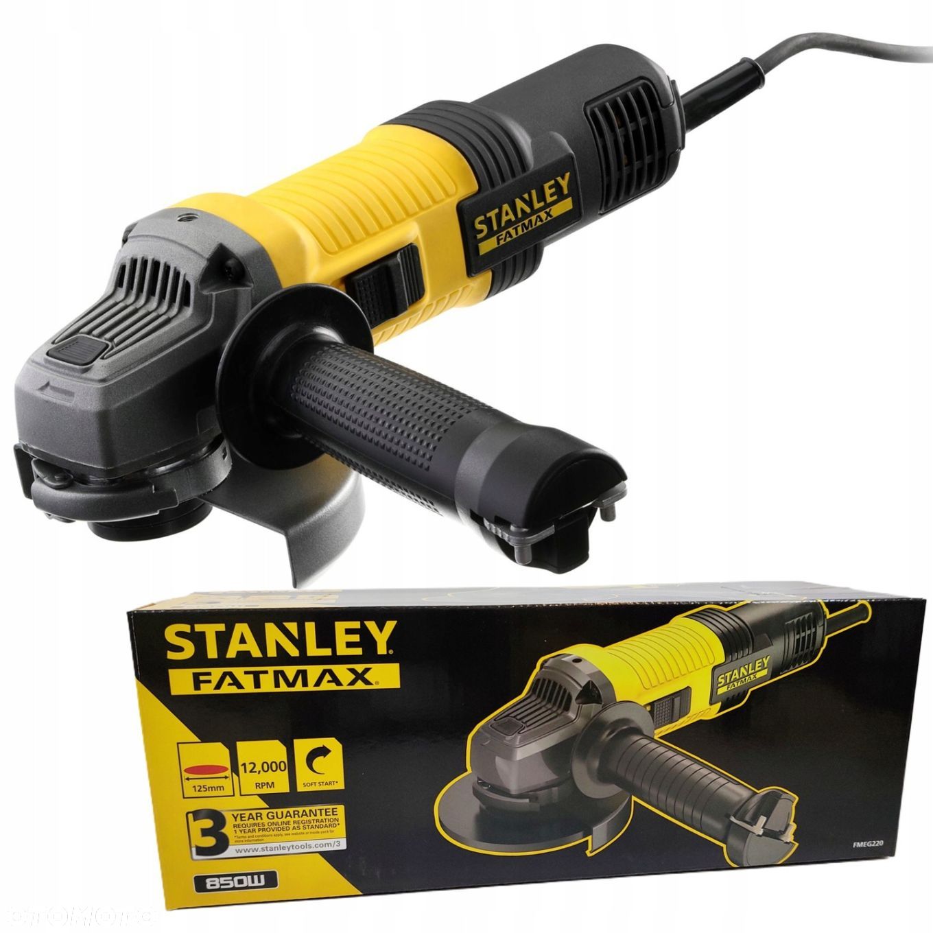 STANLEY FATMAX SZLIFIERKA KĄTOWA ELEKTRYCZNA POLERKA 125MM 850W FMEG220-QS - 1