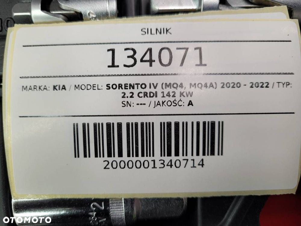 SILNIK KOMPLETNY KIA SORENTO IV MQ4 2.2 CRDI 193KM D4HE 108 TYŚ KM - 9