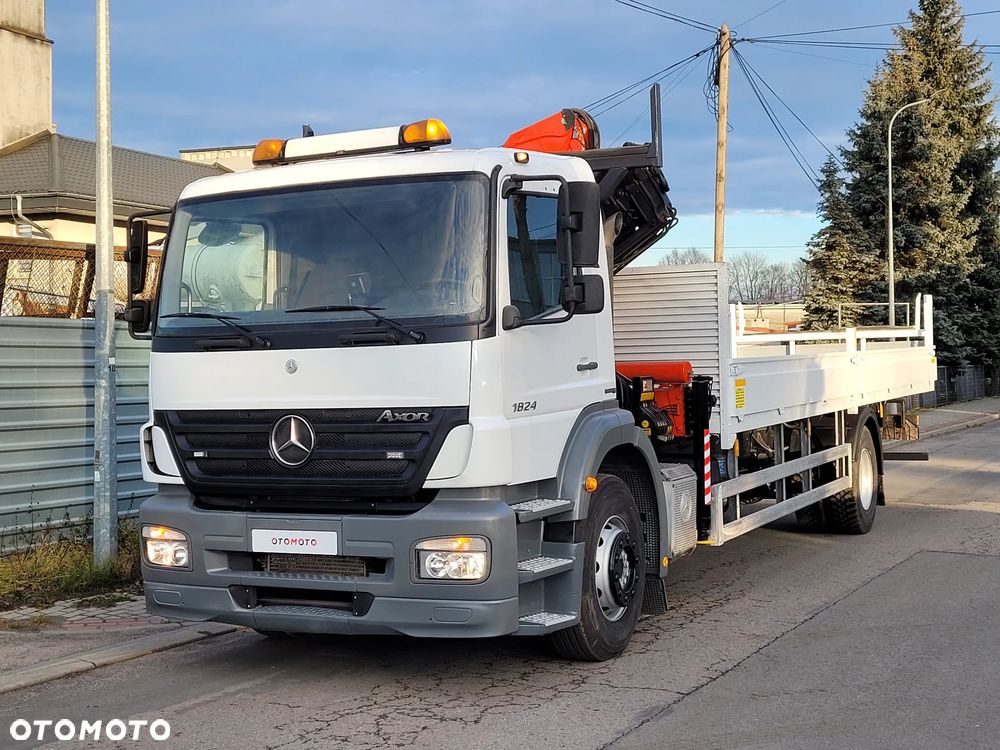 Mercedes-Benz AXOR 1824 // HDS PALFINGER PK 15500 4 WYSUWY 12,20m // SKRZYNIA ŁADUNKOWA 8m // ŻURAW DŹWIG KRAN CRANE // DO WIĘŹBY DACHOWEJ // MOŻLIWOŚĆ SKRÓCENIA - 10