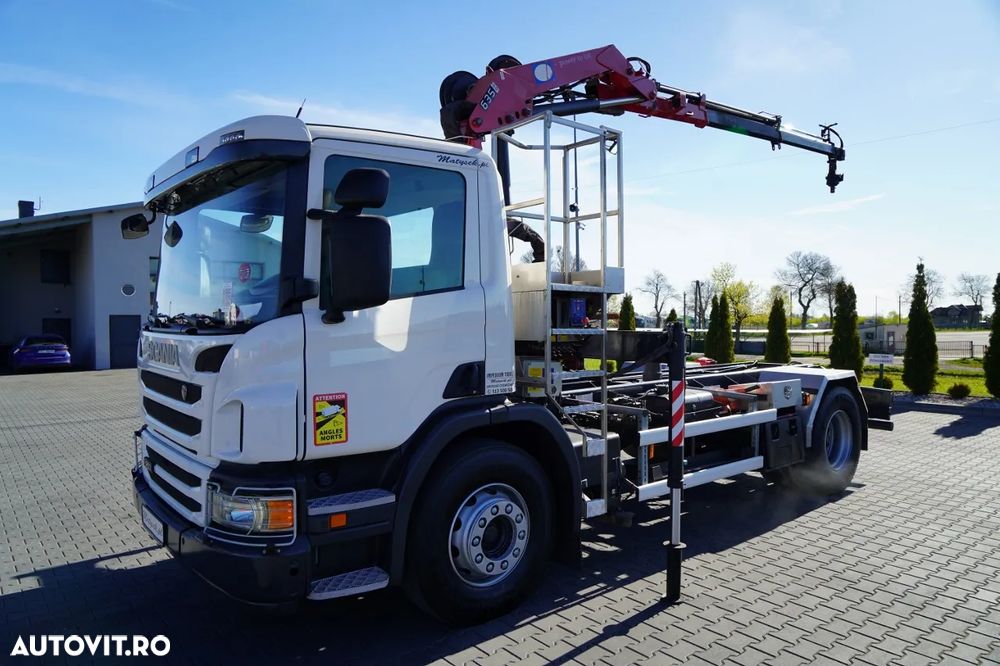 Scania P 250 / 4X2 / CILINDRU BASCULABIL / + HDS HMF 635 K2 / EXTENSIE MAXIMĂ 7 M / RADIOCOMANDĂ / ROTARE / EURO 6 - 3