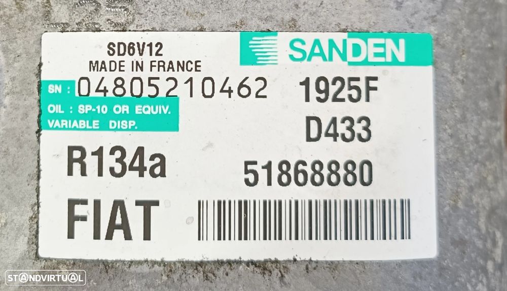 Compressores ar condicionado Fiat Bravo, Doblo, Mito 1.6 MJET referências 51820449, 51868880, 51820448. - 2