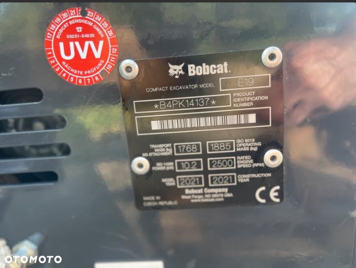 Bobcat Bobcat e19 , minikoparka ROK 2021 jest z 4 łyżkami - 10