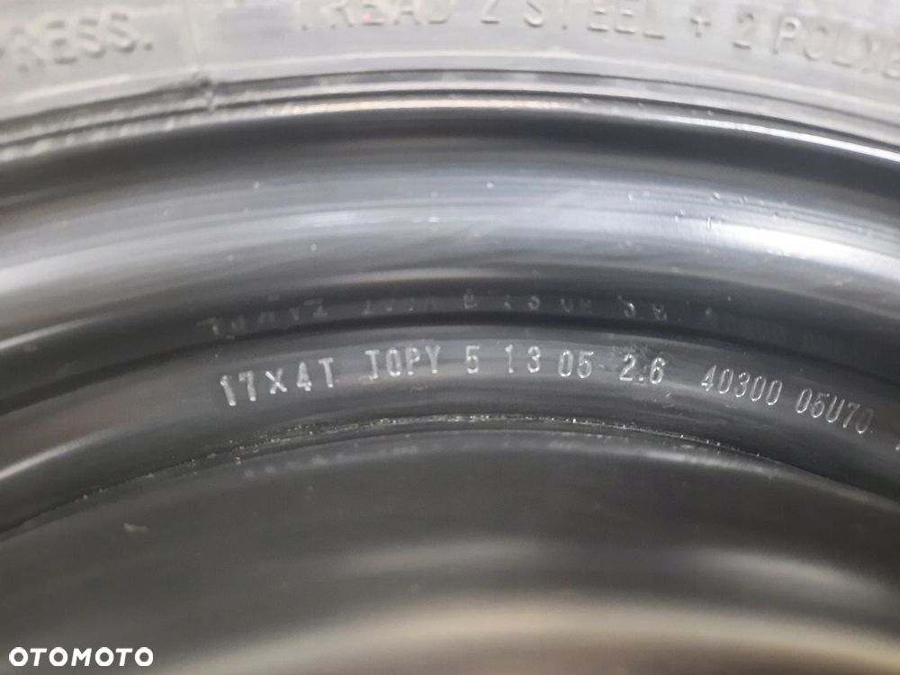 KOŁO ZAPASOWE DOJAZDOWE NISSAN 350Z KOLEOS I 4030005U70 17" 5X114.3 155/80 - 4