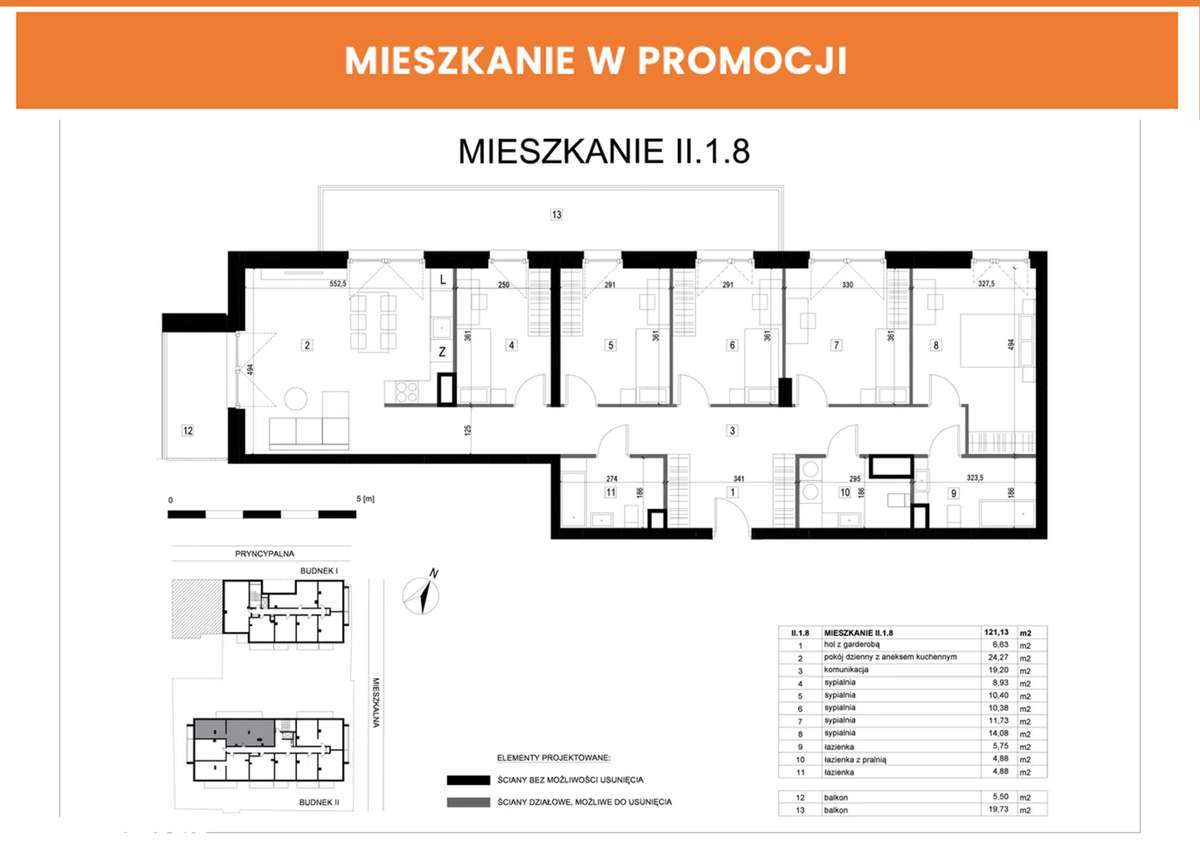 Duże mieszkanie dla dużych marzeń – 121 m² komfortu| Pryncypalna 66