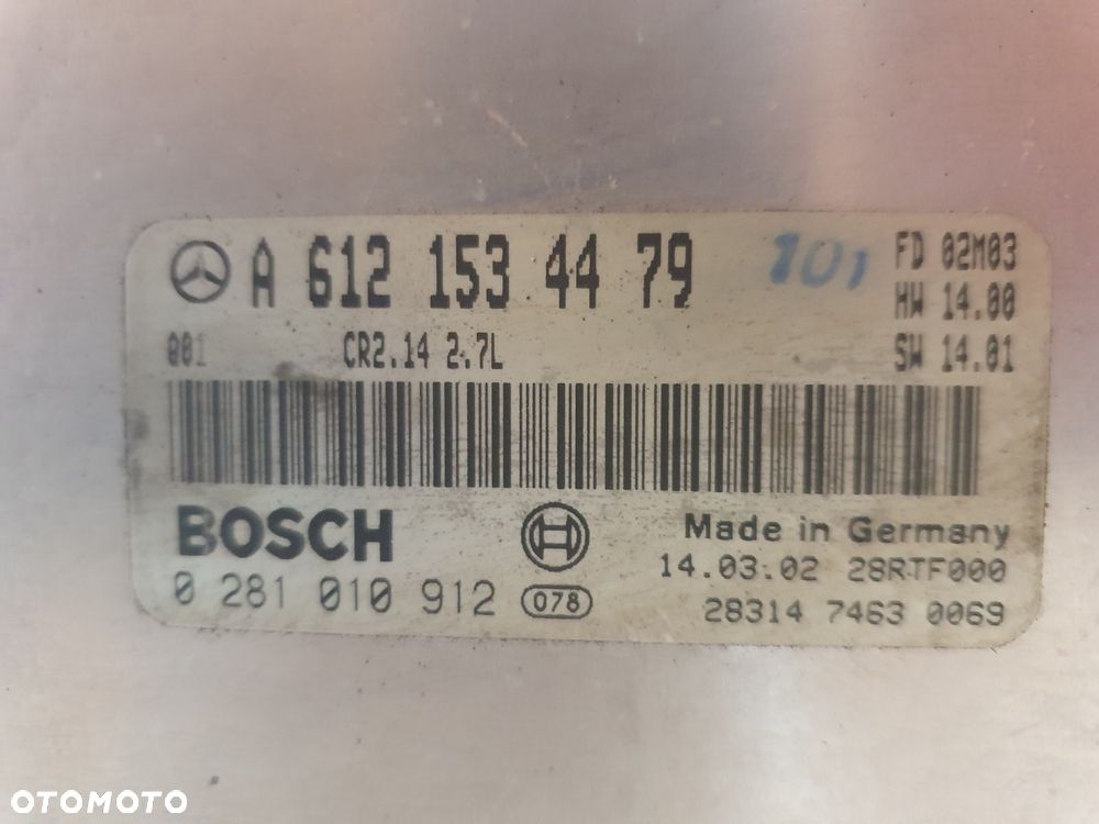 KOMPUTER STEROWNIK SILNIKA MERCEDES 0281010912 A6121534479 - 2
