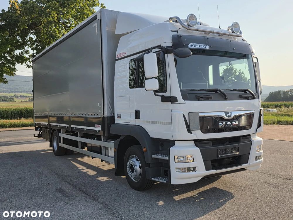 MAN TGM 15.290 / BURTO-FIRANKA / CAŁY NA PODUSZKACH /KLIMA POSTOJOWA / 2018R /  NISKI PRZEBIEG / 18 PALET / E6 / JAK NOWY / WINDA / - 16