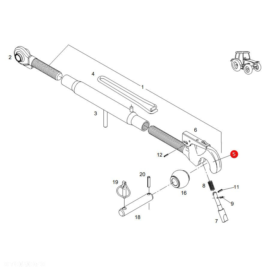 Hak łącznika górnego Fendt F716921050010 Oryginał - 3