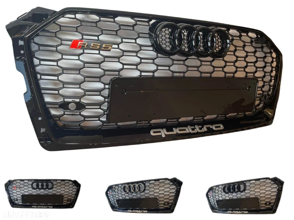 Grila-Fagure-RS5-Negru-Lucios-Black-Audi-A5-2017-B9-2018-Quattro-2019 - 2