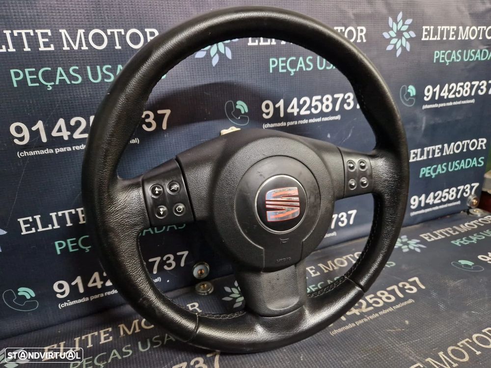 Volante usado pele com airbag SEAT LEON 1P multifunções ALTEA - 1