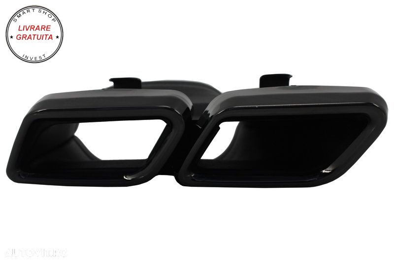 Difuzor Bara Spate Cu Ornamente tobe Negre Mercedes C-Class W205 S205 (2014-2018) - livrare gratuita - 7