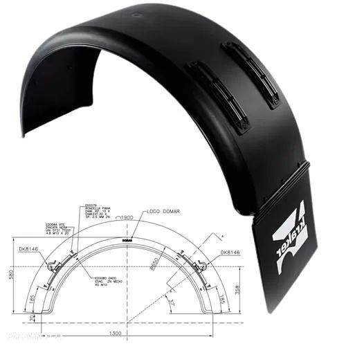 Błotnik pełny 430x1900 (w tym ex spray) - LAGO