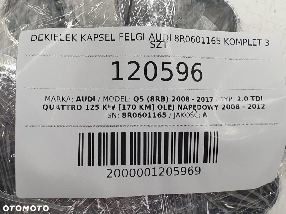 DEKIELEK KAPSEL FELGI AUDI 8R0601165 KOMPLET 3 SZT - 8