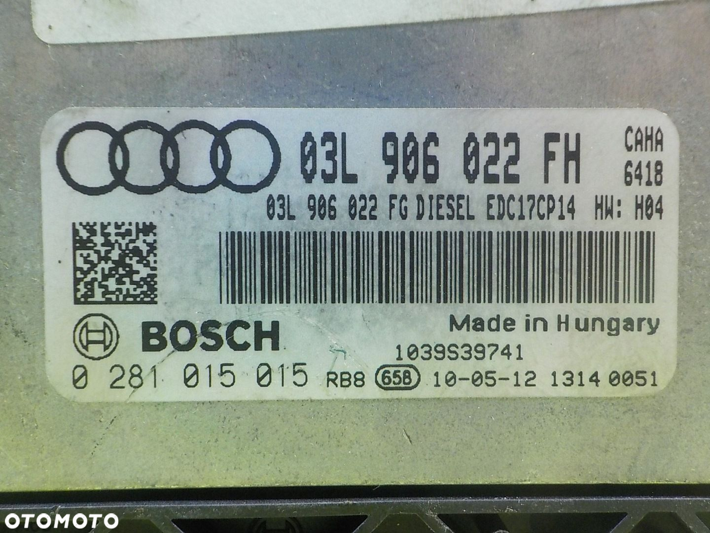 A6 C6 LIFT 2.0 TDI AUT 10r SEDAN 4D sterownik komputer silnika 0281015015 - 4