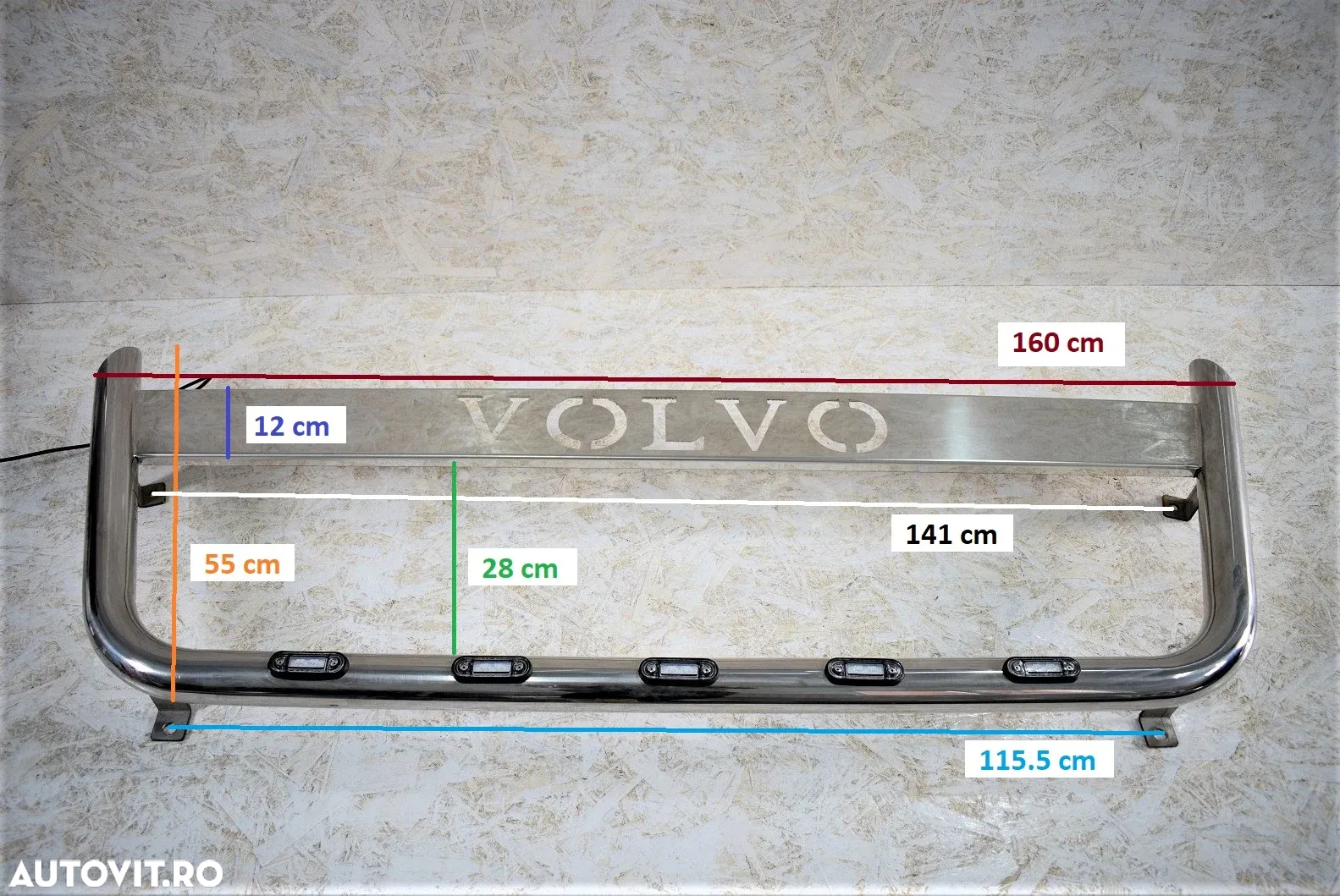 Bullbar grila, bara proiectoare cu 5 LED-uri incluse, Volvo FH4, Euro 6 - 2