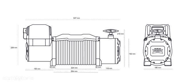 WYCIĄGARKA ELEKTRYCZNA 6 TON WCIĄGARKA LAWETA 24V DRAGON WINCH 13000HD OFFR - 14