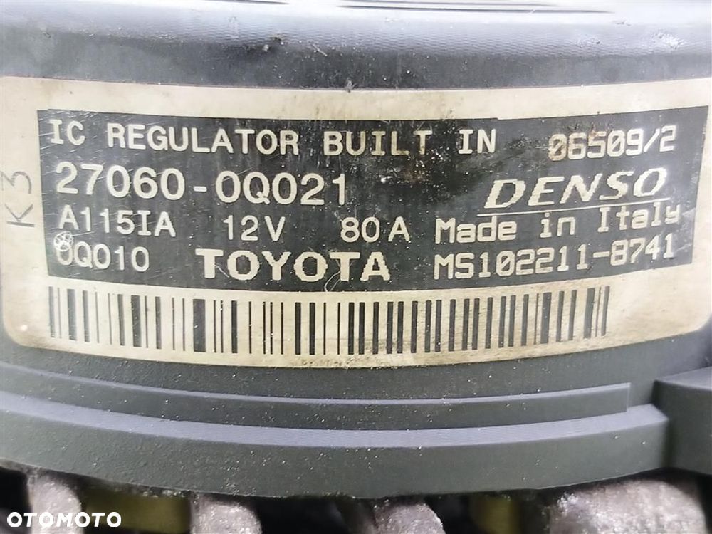 Alternator Peugeot 107 1.0 68KM 2008-2012  DENSO 80A MS1022118741 - 7