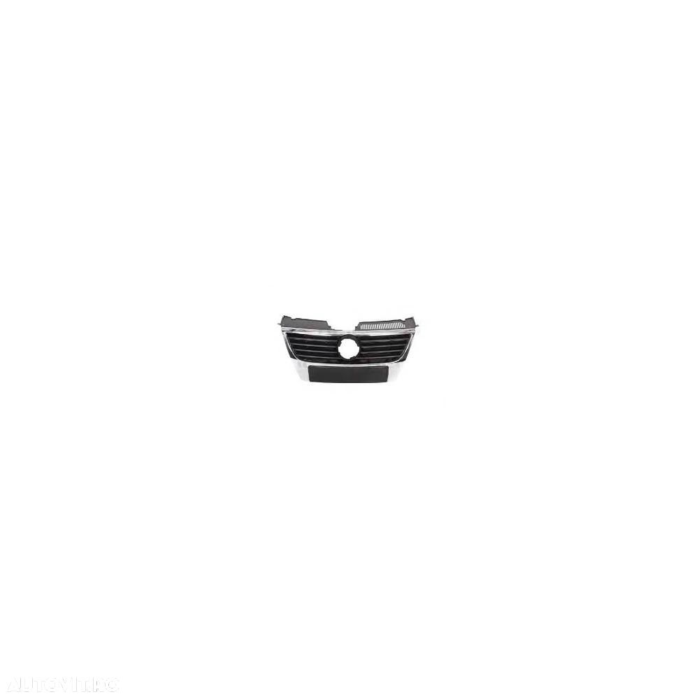 Grila radiator Vw Passat (B6), 01.2005-07.2010, Cu Locas Emblema Model Mare, Negru, 3C0853651PWF; 8C0853651PWF - 1