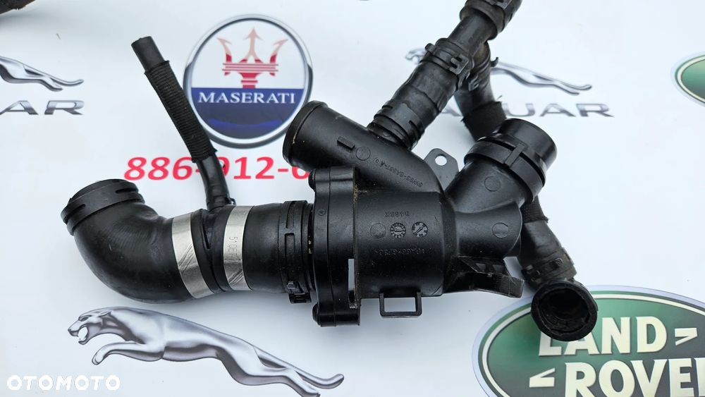 Jaguar XJ 351 2010-2015  3.0 SC 306PS 340 KM 5.0 508PN 385 KM 5.0 SC 510KM 508PS Termostat Króciec termostatu Przewód wody Rurka Obudowa termostatu 8W93-8A587-AG DX23-9A587-AA - 3