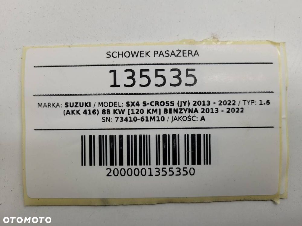 SCHOWEK PASAŻERA DESKI KONSOLI SUZUKI SX4 S-CROSS EU 73410-61M10 - 8