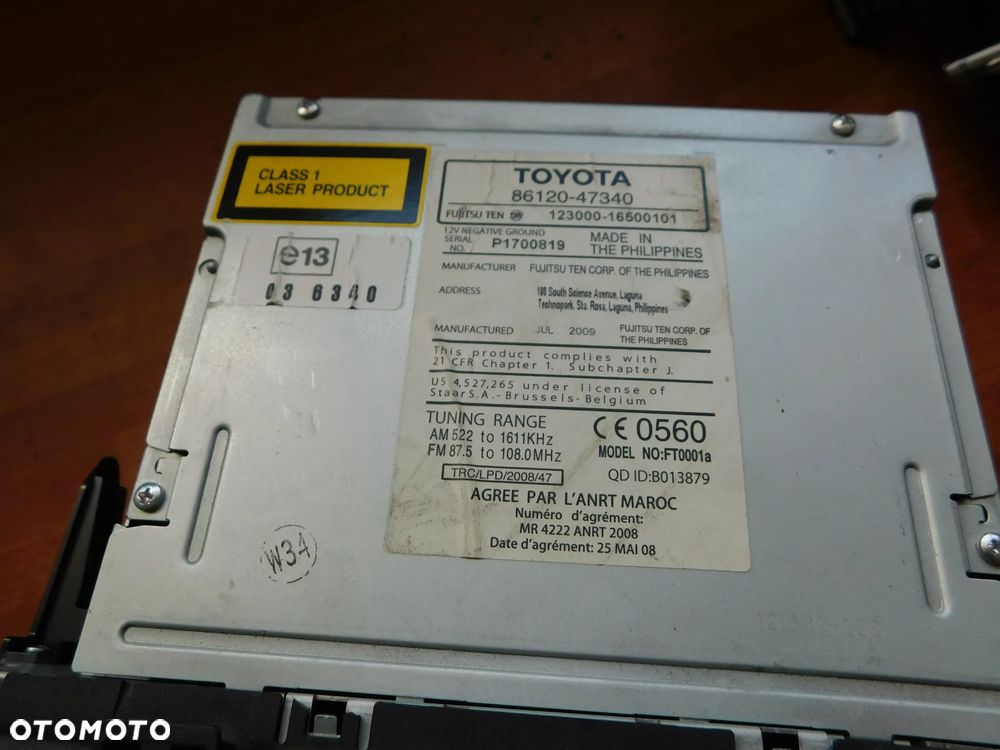 radio oryginalne TOYOTA PRIUS III - 2