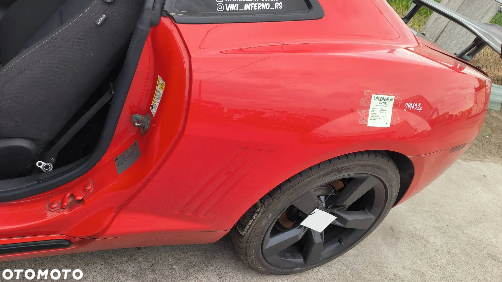 Ćwiartka błotnik prawy/lewy tył COUPE Chevrolet Camaro RS 3.6 V6 2011 - 9