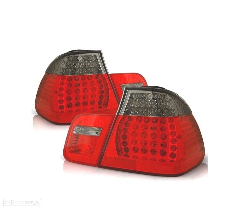 FAROLINS TRASEIROS LED BMW E46 01-05 VERMELHO ESCURECIDO - 1