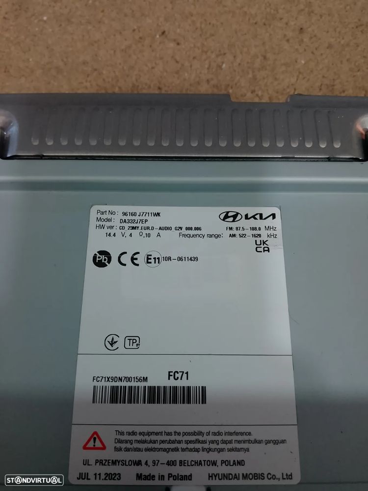 ECRA MULTIFUNÇÕES/ RADIO KIA XCEED 19- / 96160J7711WK - 2