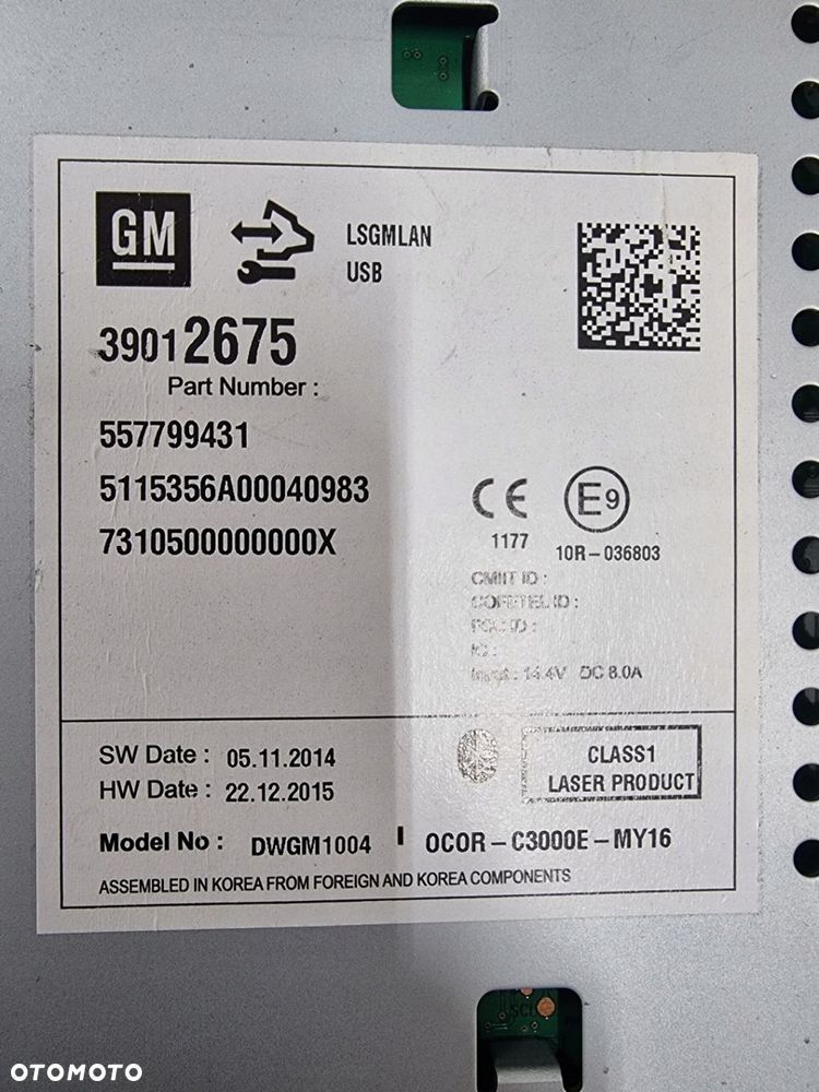 Radio z odtwarzaczem CD Opel CORSA E 39012675 - 10