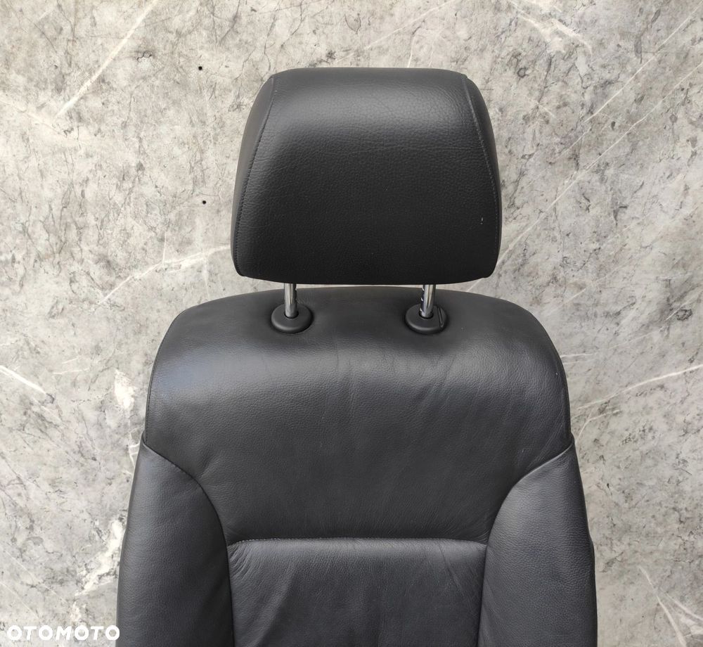 FOTEL PRAWY PRZÓD PRZEDNI BMW E60 E61 CZARNA SKÓRA GRZANY - 4