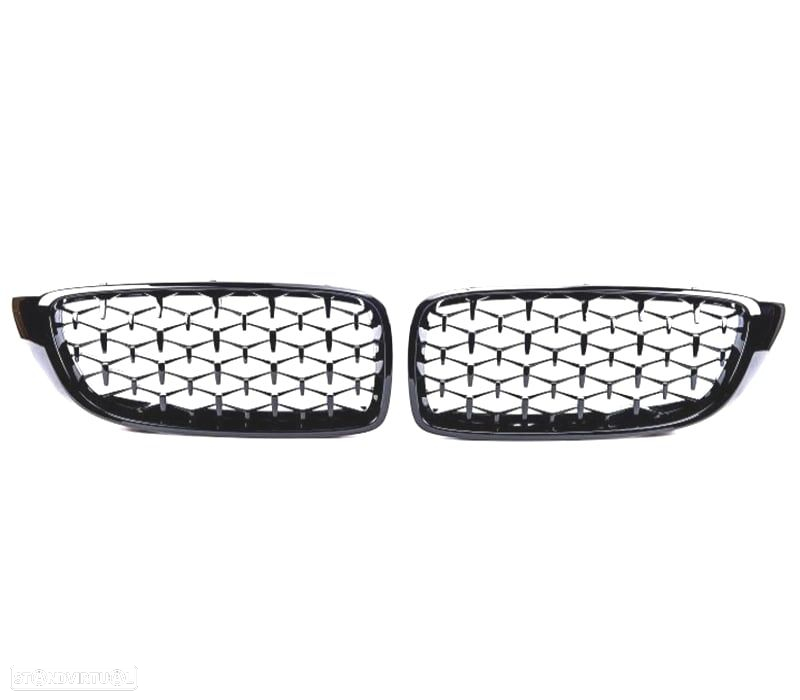 GRELHA BMW F32 F33 F36 13-16 LOOK M4 PRETO DIAMANTE - 4