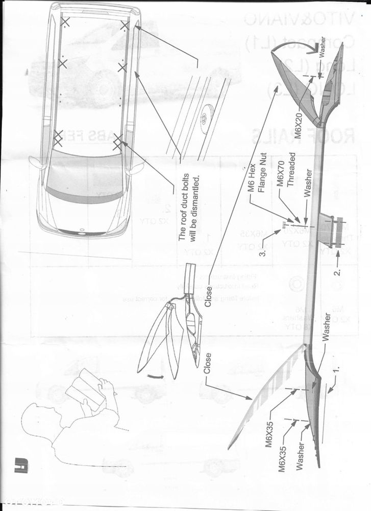 RELINGI DACHOWE czarne MERCEDES VITO krótki 2004- - 4