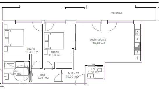 Apartamento T2 Novo em Tondela | Fração G com Garagem, Elevador, Ar... - Grande imagem: 4/6