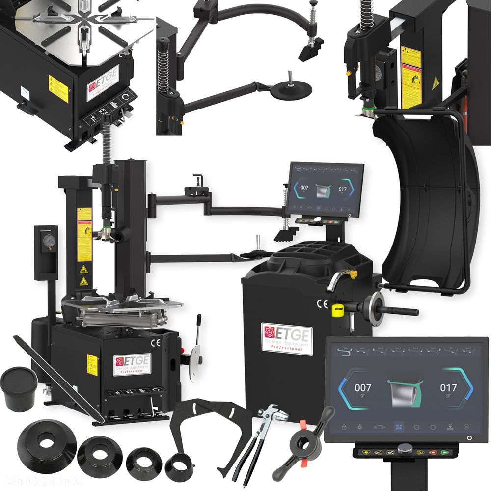 Zestaw Maszyn Montażownica 530L BLACK Runflat Wyważarka 908 BLACK LCD LASER - 8