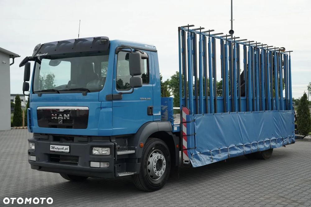 MAN TGM 18.290 / 4X2 / DO PRZEWOZU SZKŁA / HDS HIAB 122 E-2 / PLATFORMA  / UDŹWIG : 4 800 KG / STEROWANIE RADIOWE / EURO 5 - 7