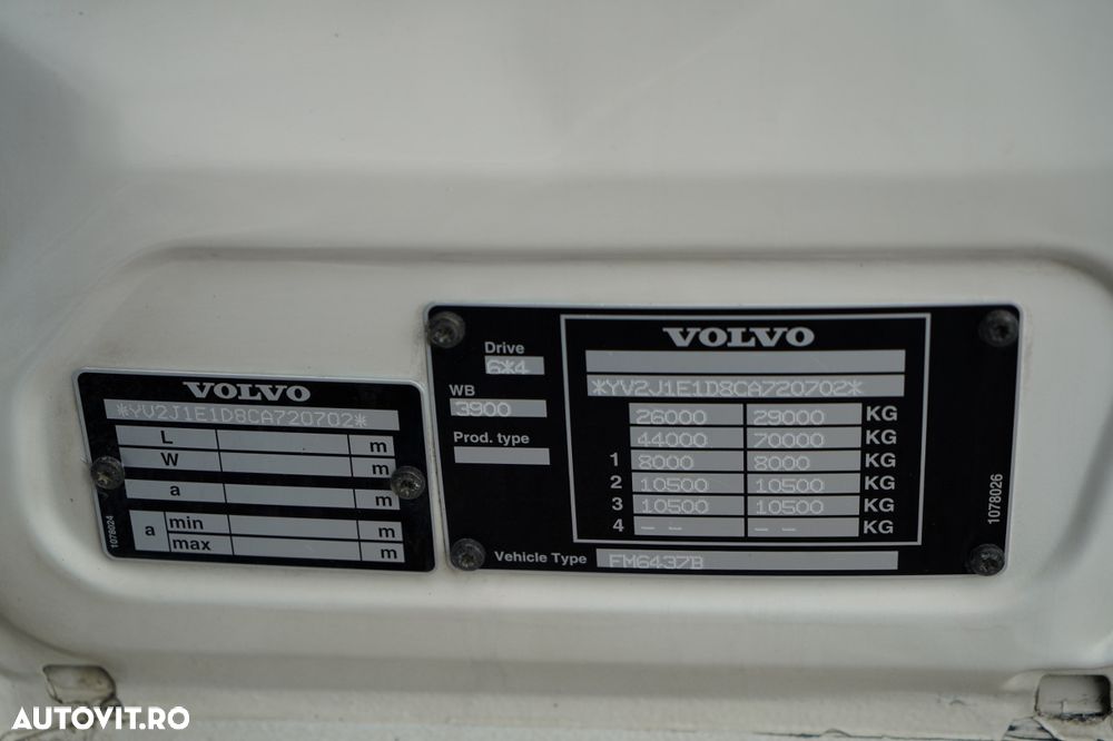 Volvo FMX 370 / 6X4 / TIPPER + FASSI F165XP HDS / MAX. CAPACITATE DE RIDICARE 5200 KG / COMANDĂ RADIO / HAYON LATERAL HIDRAULIC - 38