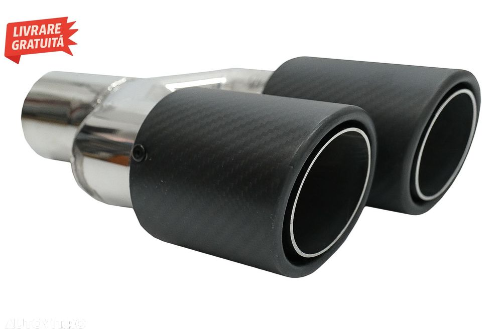 Toba Ornament Evacuare Fibra Carbon Mat Orificiu de admisie 5.8 cm Partea Stanga- livrare gratuita - 5