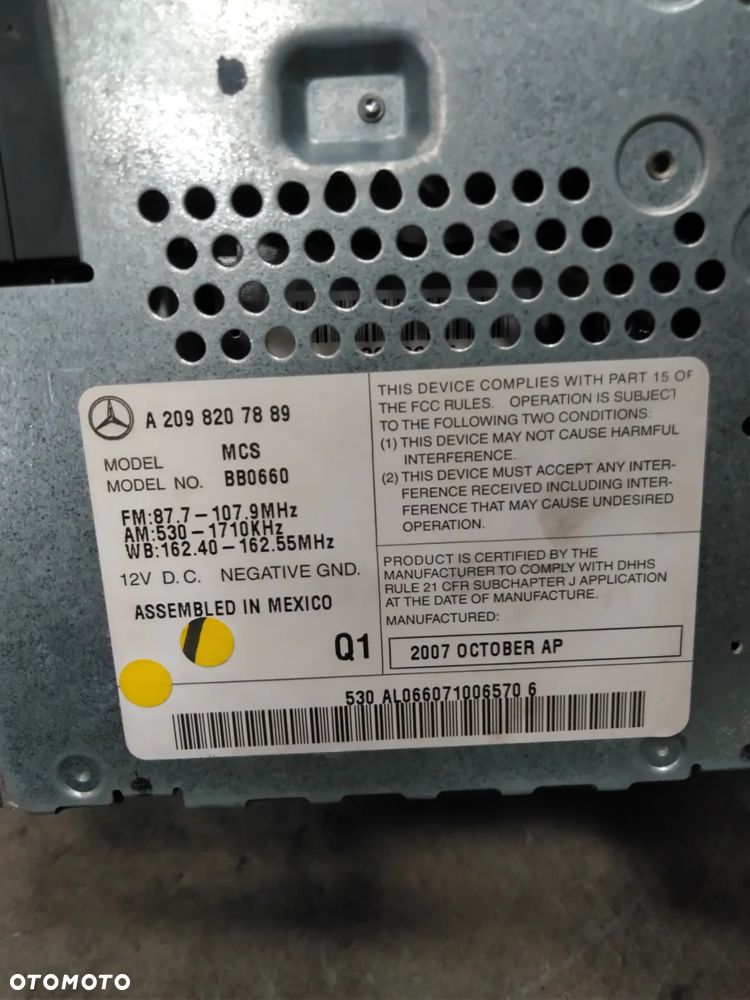 Radio CLK W209 A2098207889 - 3