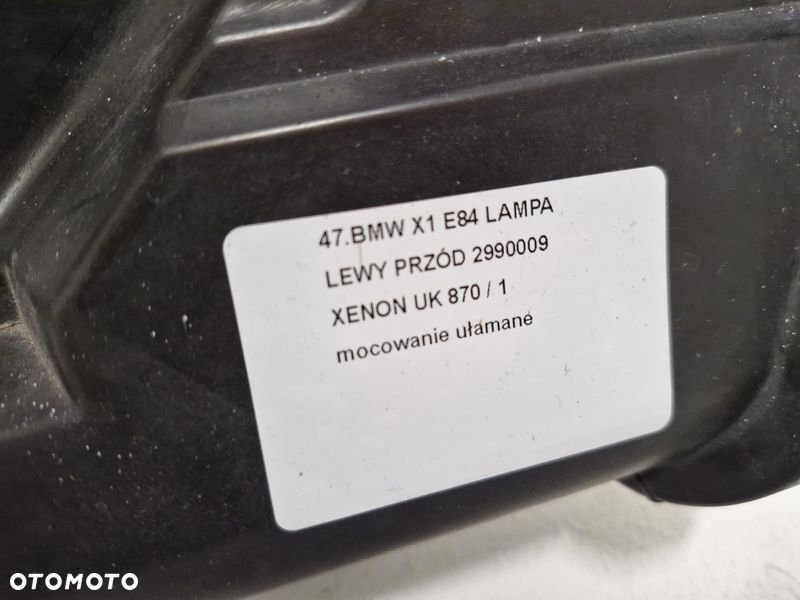 BMW X1 E84 LAMPA LEWY PRZÓD 2990009 XENON UK - 10