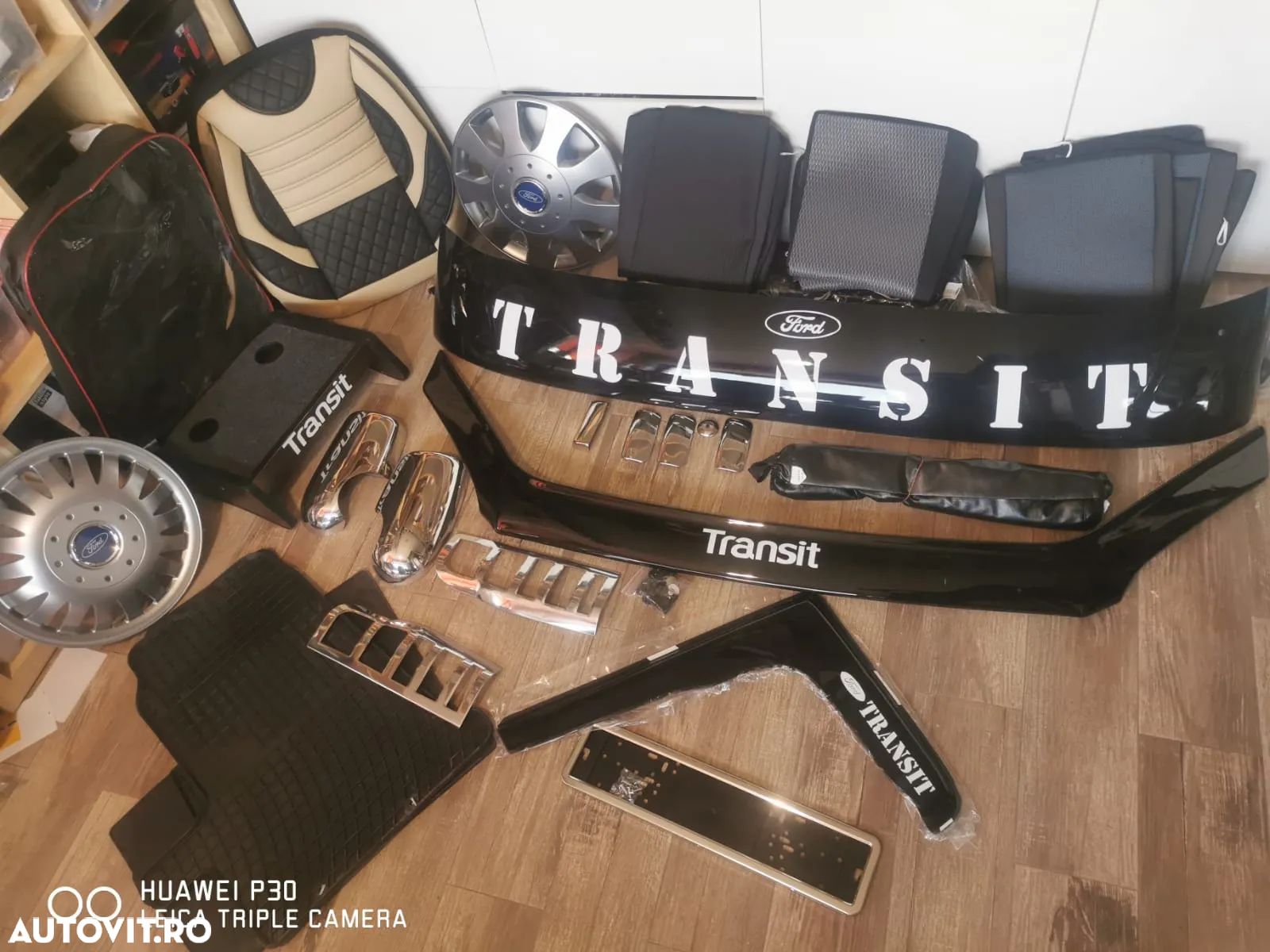 Accesori Ford Transit , deflector capota,parasoalr,capace roti,oglinzi cromate - 1