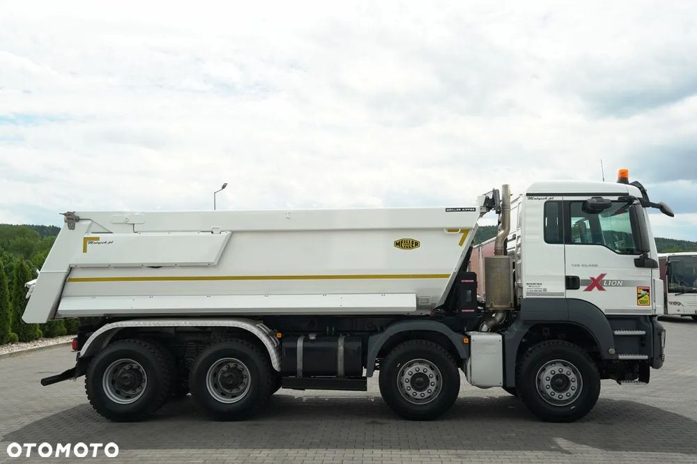 MAN TGS 35.460 / 8X4 / WYWROTKA TYLNOZSYPOWA / HYDROKLAPA / MEILLER KIPPER / AUTOMAT / OPONY 100% / PLANDEKA ELEKTRYCZNA /  EURO 6 - 10