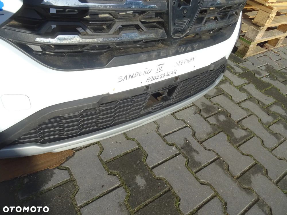 DACIA SANDERO III 3 STEPWAY ZDERZAK PRZEDNI PRZOD BIALY LADNY WYSYLKA W CENIE - 4