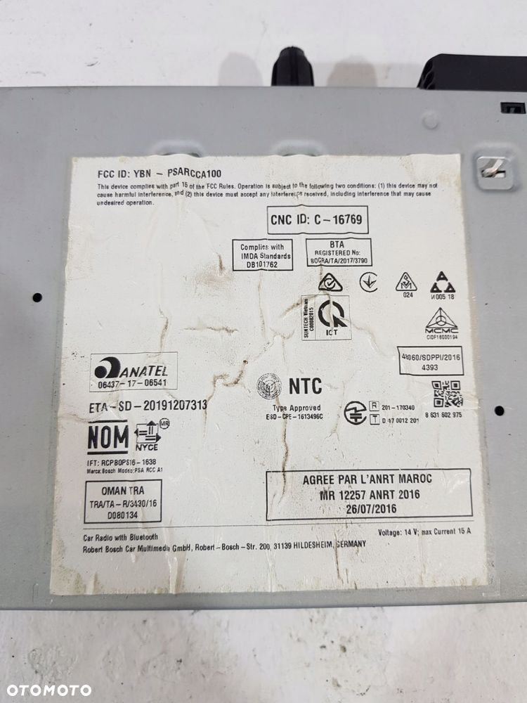 radio nawigacja moduł 9833499580 opel combo e berlingo iv 21r eu - 9