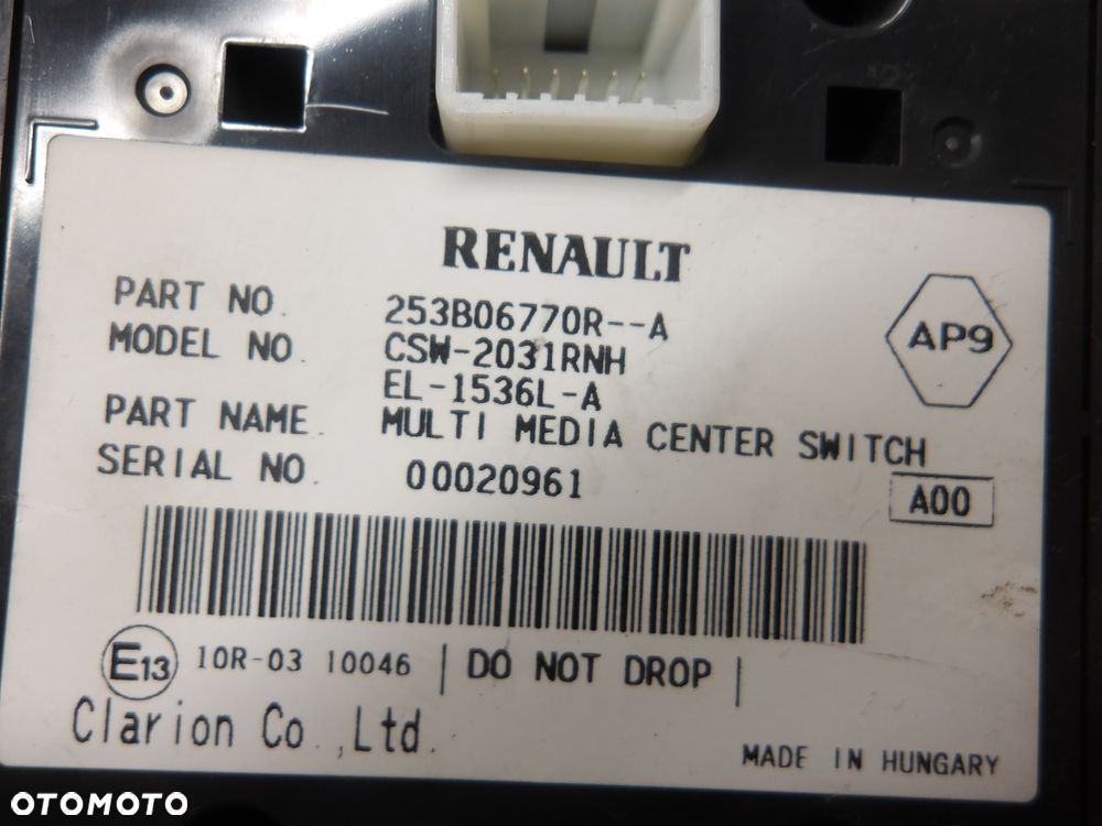 RENAULT GRAND SCENIC III 1.6 DCI PANEL STEROWANIA NAWIGACJI 253B06770R - 4