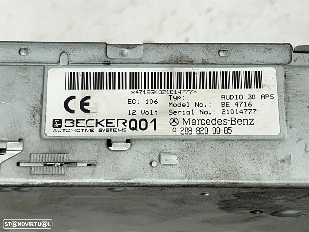 Rádio MERCEDES-BENZ E-CLASS (W210) REF. A2088200085 - 4
