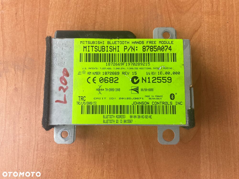 MODUŁ STEROWNIK KOMPUTER BLUETOOTH MITSUBISHI L200 8785A074 - 1