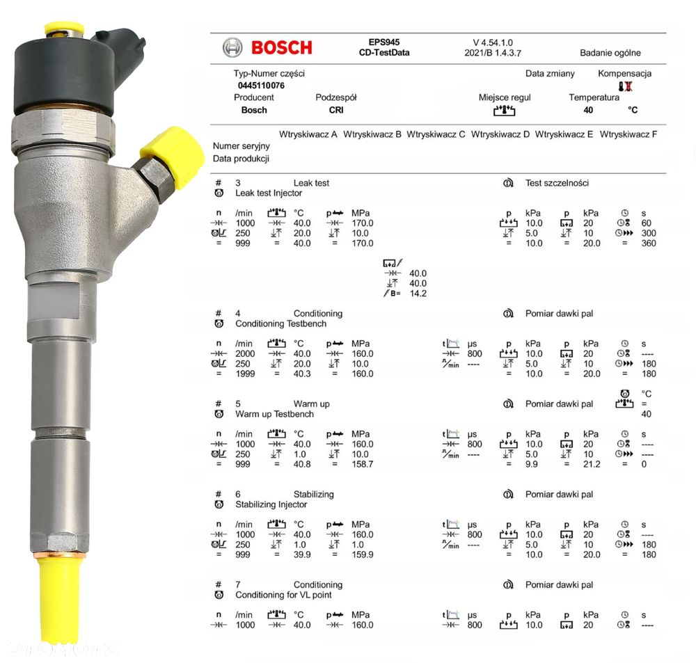 Wtryskiwacz 0445110076 CITROEN FIAT PEUGEOT 2.0 WTRYSKI - 3