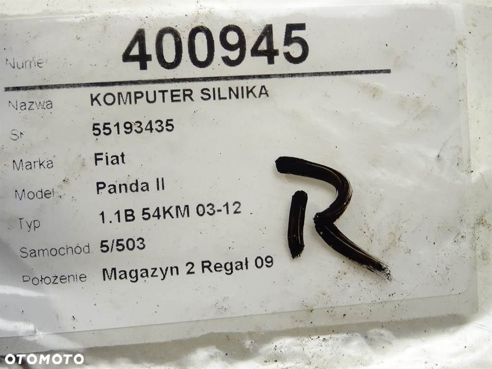 KOMPUTER SILNIKA - 395.00 PLN - FIAT PANDA (169_) 2003 - 2022 1.1 (169.AXA1A) 40 kW [54 KM] benzyna - 4