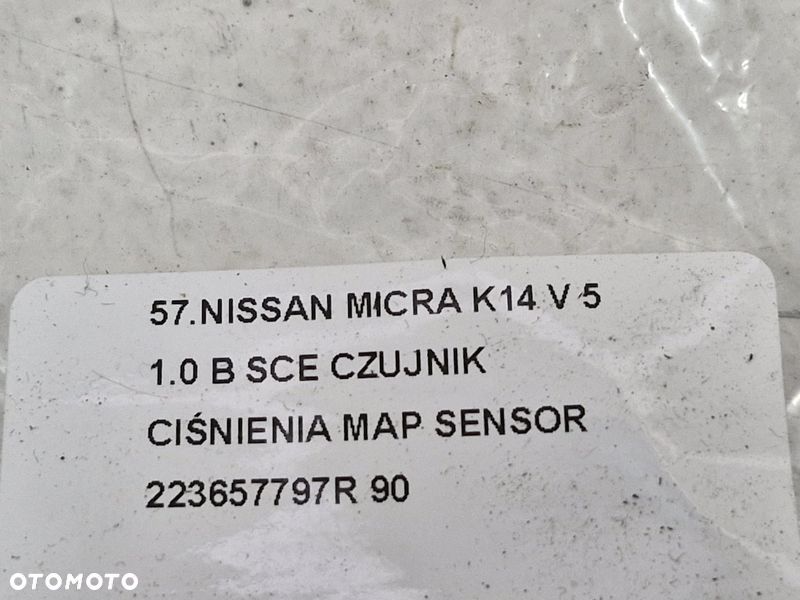NISSAN MICRA K14 V 5 1.0 B SCE CZUJNIK CIŚNIENIA MAP SENSOR 223657797R - 5