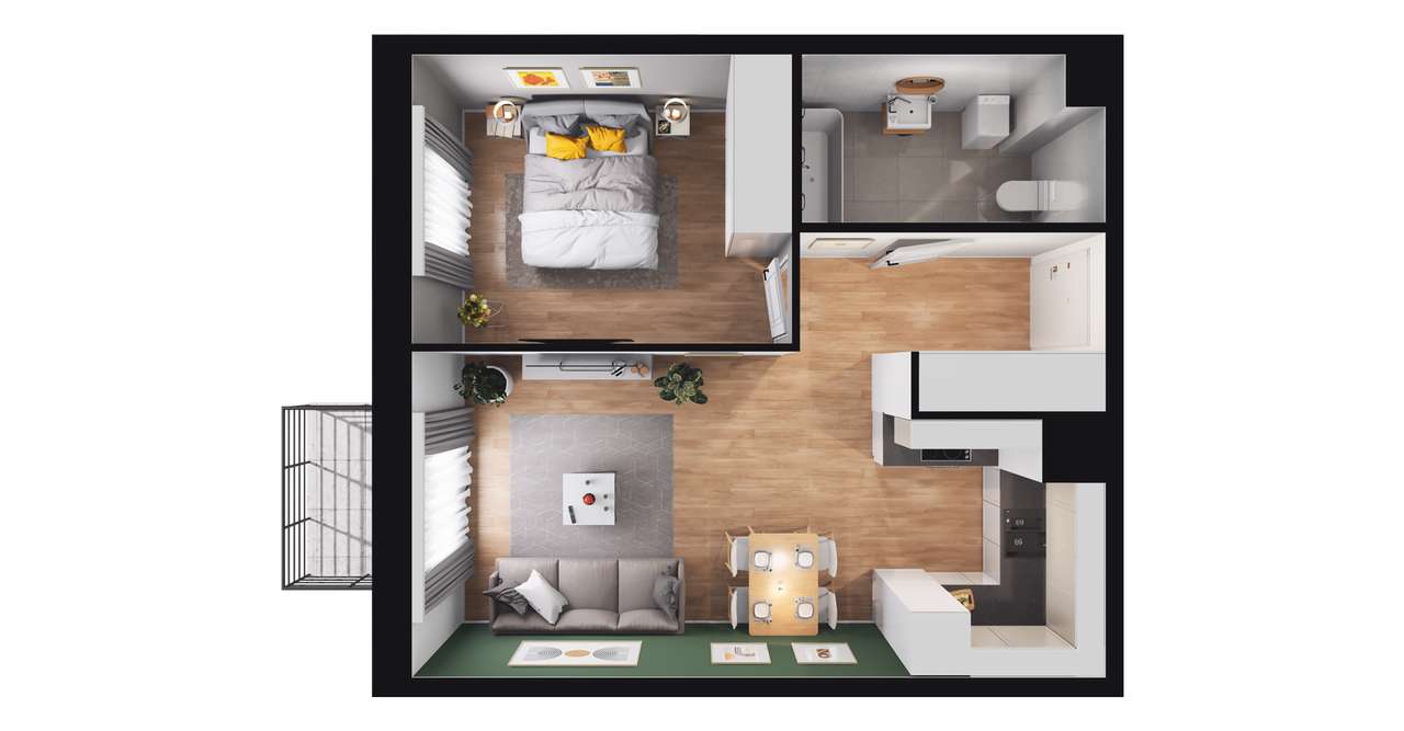 2-pokojowe mieszkanie 41m2 + balkon Bez Prowizji