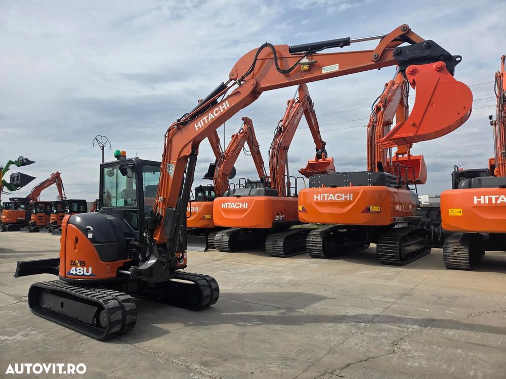 Hitachi ZX48U-6, 5 tone, CUPLA RAPIDA HIDRAULICA si 3 CUPE NOI, Lama nivelare, Masa operationala 5 tone, adancime sapare 4m, latime 2m, aer cond, Antifurt, posibilitate leasing 4 ani, senile 90% ok, PROMOTIE 40.900 EUR+Tva - 8